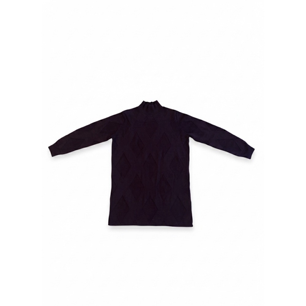 Cos Sweater Womens Maroon Size L Mock Neck Wool Quiet Luxury Diamond D‎ Preppy